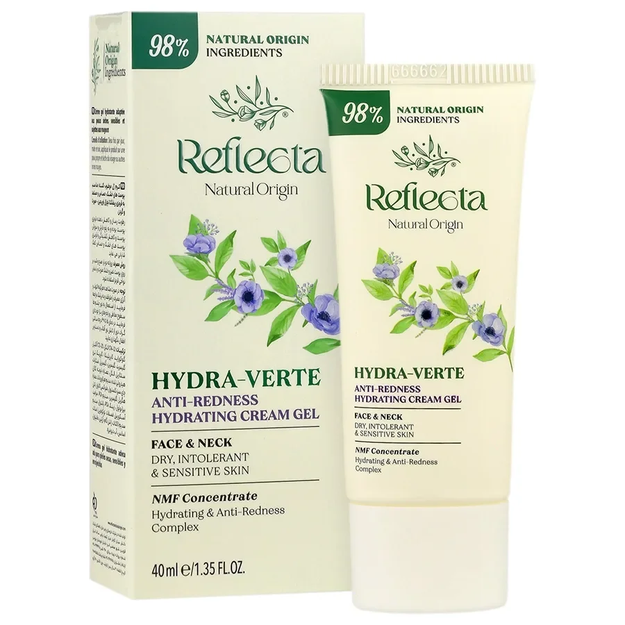 کرم ژل مرطوب‌کننده صورت و گردن رفلکتا مدل Hydra Verte مناسب برای پوست های خشک، حساس و مستعد حجم 40 میلی‌لیتر